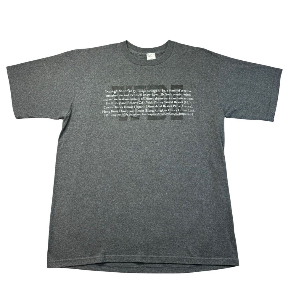 Walt Disney Shirt Men's Extra Large Gray Imagineering Exclusive Definition Adult